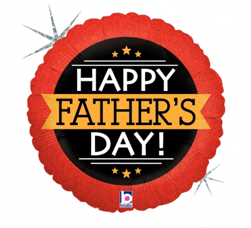 Happy Father's Day - Red and Black 18" Foil Balloon