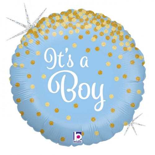 Blue and Gold It's A Boy 18" Foil Balloon