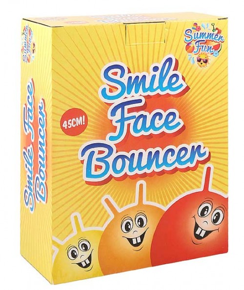Ball Bouncer - Smile Face - 45cm 500g - 3 Astd Cols