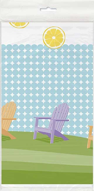 Plastic Tablecover 54" x 84" - Sunny Chairs - 1ct. 12pk.