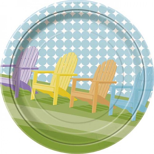 9" Plate - Sunny Chairs - 8ct. 12pk.