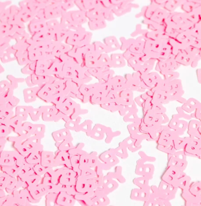 Table Confetti Pink Text BABY – 14 Grams