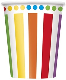 Rainbow Birthday 9oz Cups 8CT