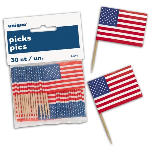 American Flag Picks 30ct