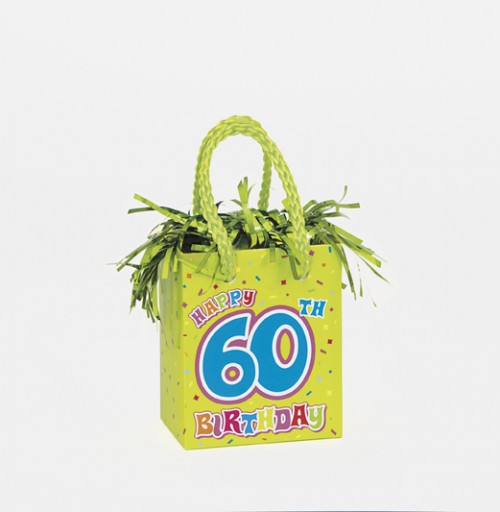 Giftbag Weight - Happy 60th Birthday - (Box of 6)