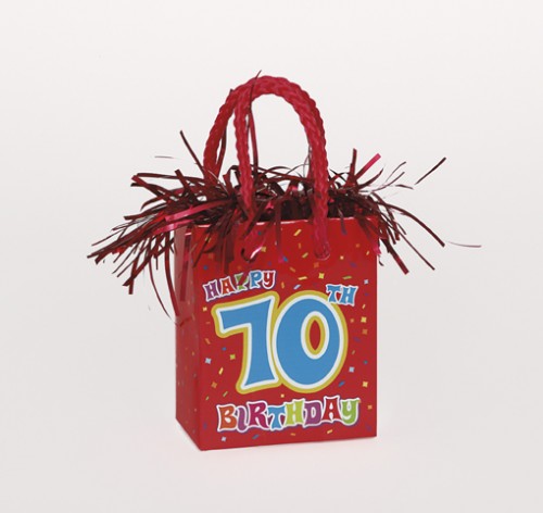 Giftbag Weight - Happy 70th Birthday - (Box of 6)