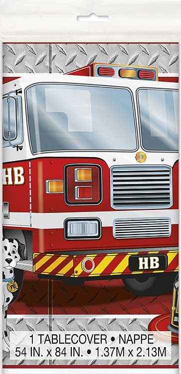 Plastic Tablecover 54" x 84" - Fire Truck