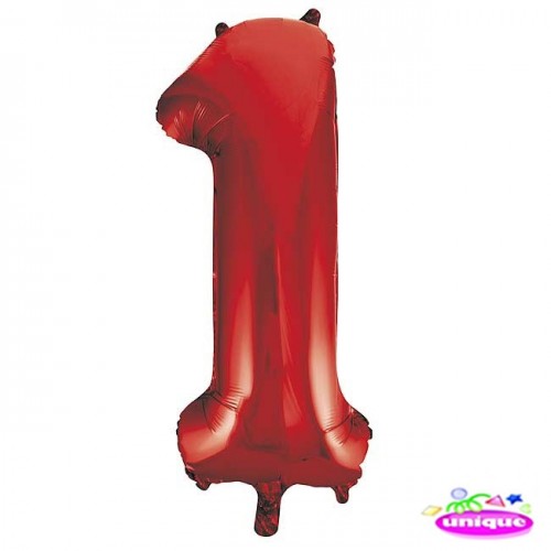 34" Red Number 1 Foil Balloon