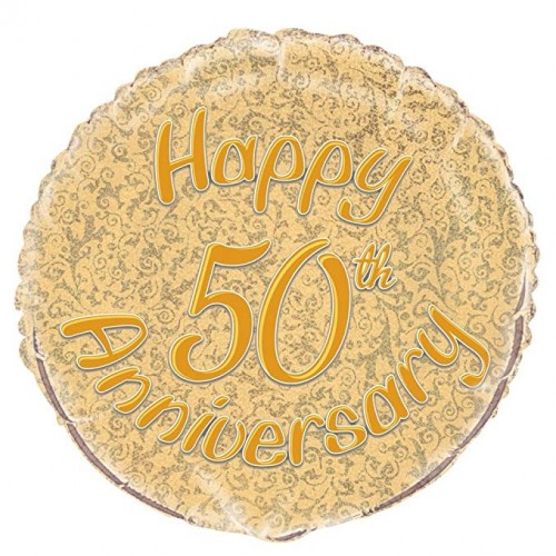 Happy 50th Anniversary 18" foil balloon 