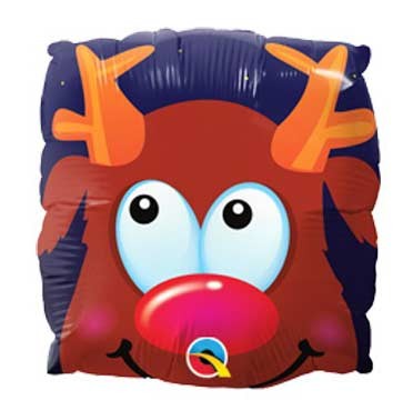 Rudolph Fun Face 9" Inflated with Stick & Cup