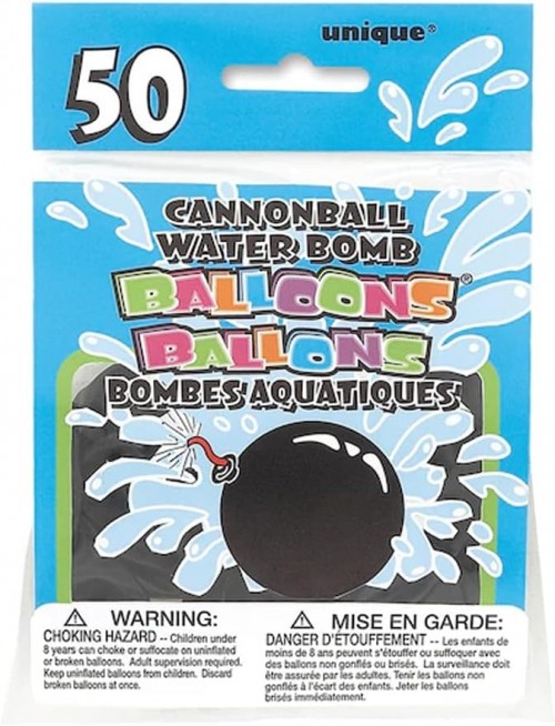 Black Cannonball Water Balloons 50ct