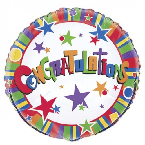Congratulations - Stars - 18" Foil Balloon