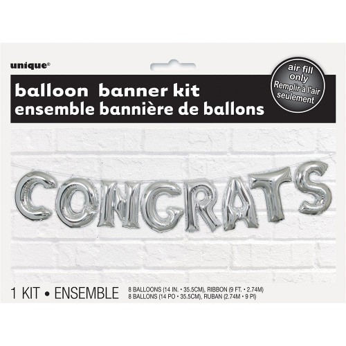 Balloon Banner Kit -CONGRATS - (Air Fill Only)