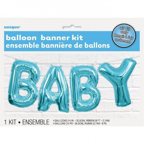Balloon Banner Kit - BABY (Blue) - (Air Fill Only)