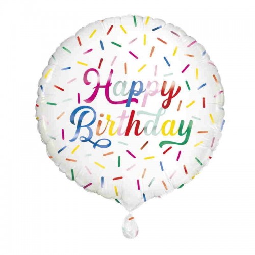 Happy Birthday Sprinkle 18" Foil Balloon