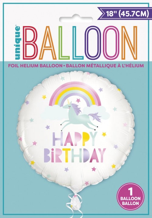 Rainbow Unicorn Happy Birthday 18" Foil Balloon 