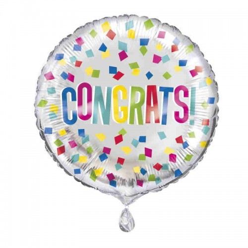 Colourful Dots Congrats 18" Foil Balloon