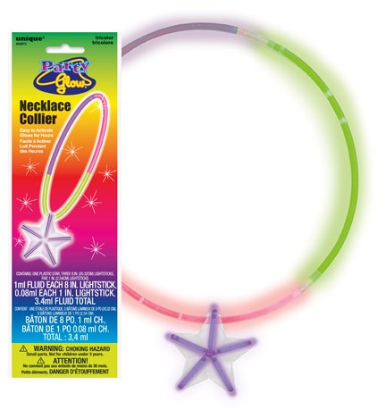 Tri-Color Glow Necklace with Star Pendant