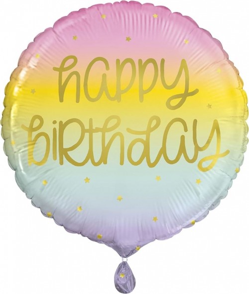 Pastel Rainbow Happy Birthday 18" Foil Balloon