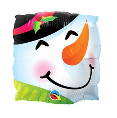 Snowman Fun Face 9" Air Inflation Foil Balloon - Flat