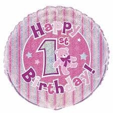 1st Birthday Girl - 18" Foil Balloon