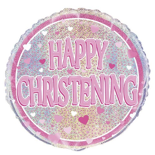 Happy Christening Pink - 18" Foil Balloon