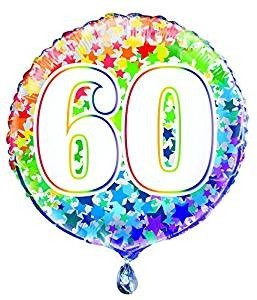 Age 60 - Rainbow Stars - 18" Foil Balloon