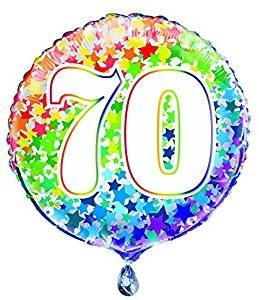 Age 70 - Rainbow Stars - 18" Foil Balloon