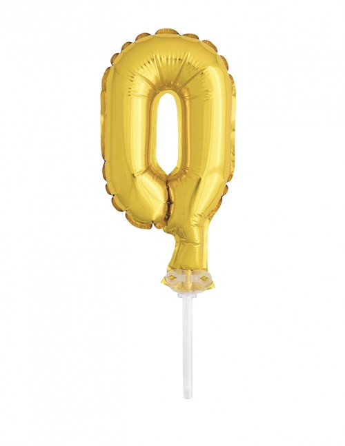 5" Gold Numeral 0 Balloon Cake Topper