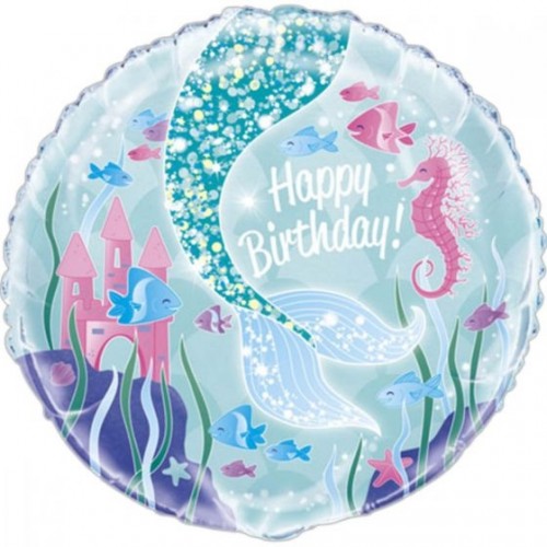 Happy Birthday - Mermaid UNIQUE - 18" Foil Balloon