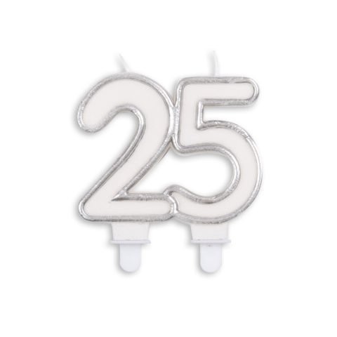Fiesta Number Candle Silver No.25