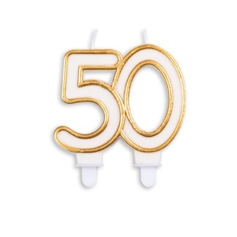 Age 50 Candle Gold 