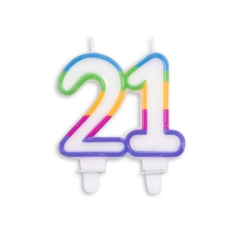 Age 21 Multicolour Candle 1pc