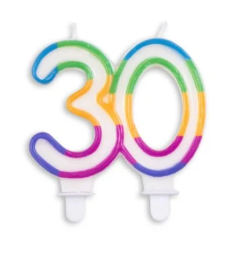 Age 30 Multicolour Candle 1pc
