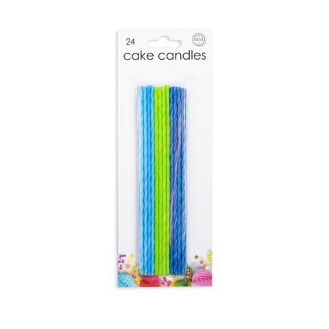 24 Extra Long Blue Cake Candles