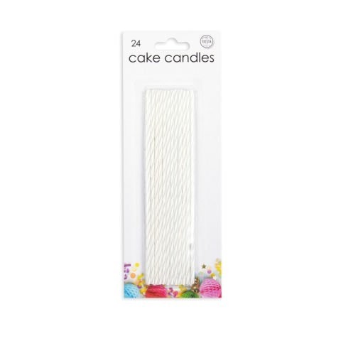 24 Extra Long White Cake Candles