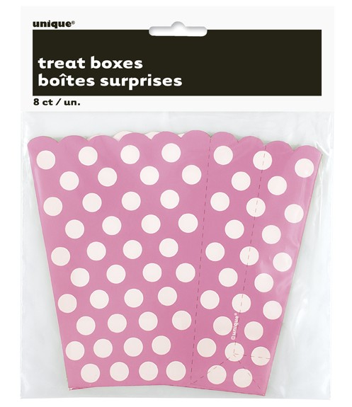 Hot Pink. Dots Treat Boxes 8 CT.