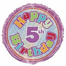 Happy 5th Birthday Prismatic 18" Foil Balloon