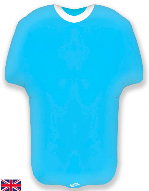 24" Sports Shirt Light Blue Metallic Super Shape Foil Balloon