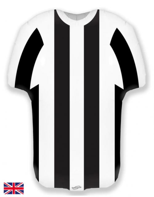 24" Sports Shirt Black & White Stripe Metallic Super Shape Foil Balloon