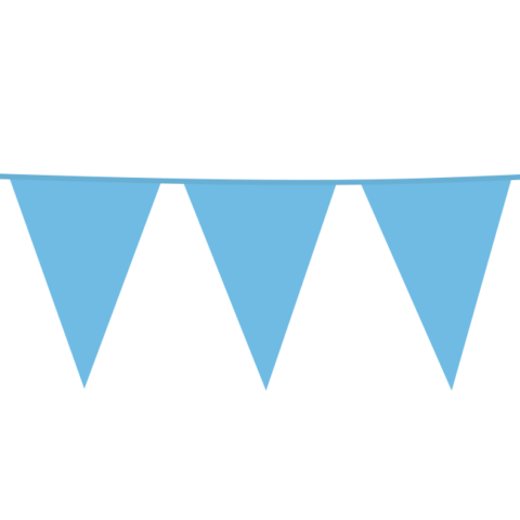 Giant Flag Banner Bunting PE 10M Baby Blue