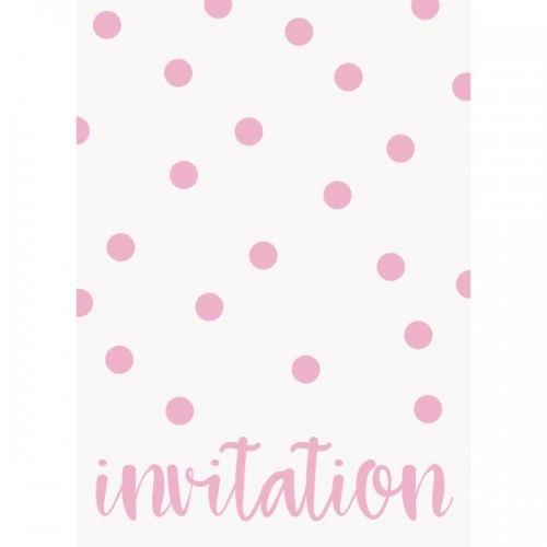 Pink Dots Invitations & Envelopes 8ct