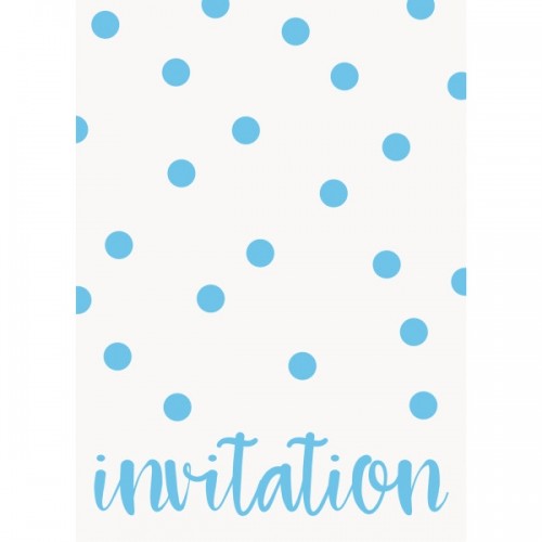 Blue Dots Invitations & Envelopes 8ct