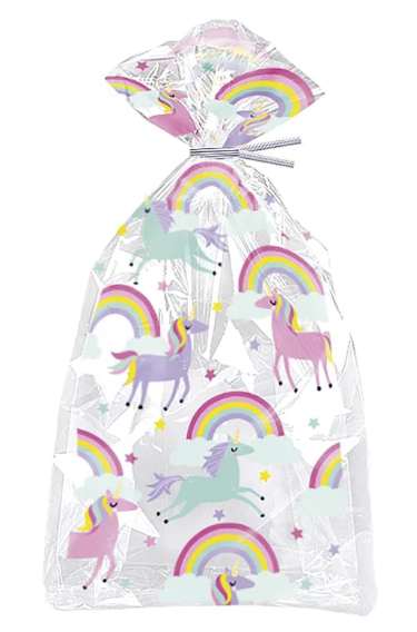 Rainbow and Unicorn Cello Bags 20ct