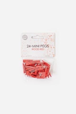 Mini Pegs Wood Red 24ct