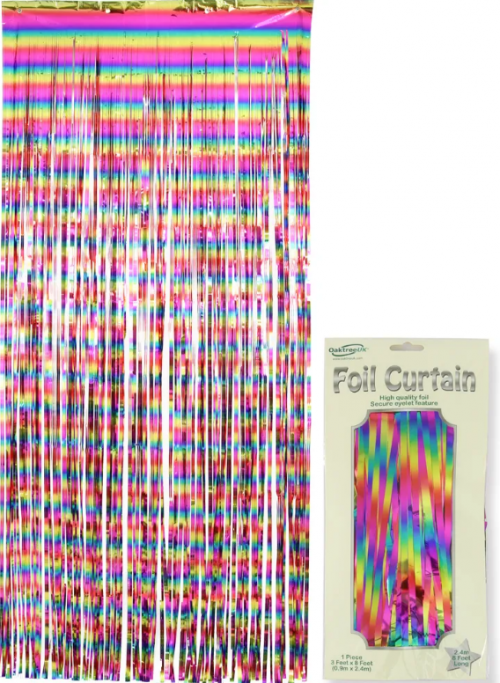 Foil Door Curtain 0.90m x 2.40m Metallic Rainbow