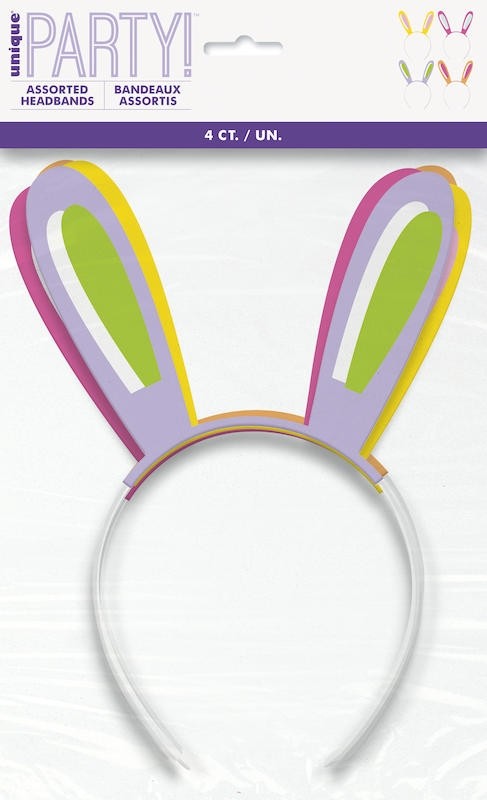 Easter Bunny Ears Headbands 4ct