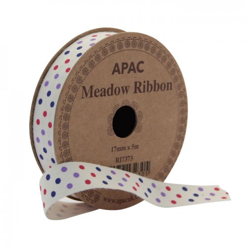 Meadow Ribbon Red, Lilac & Navy (17mmx 5m)