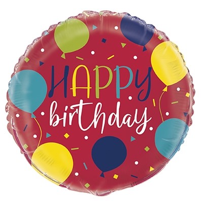 Colourful Happy BIrthday 18" Foil Balloon