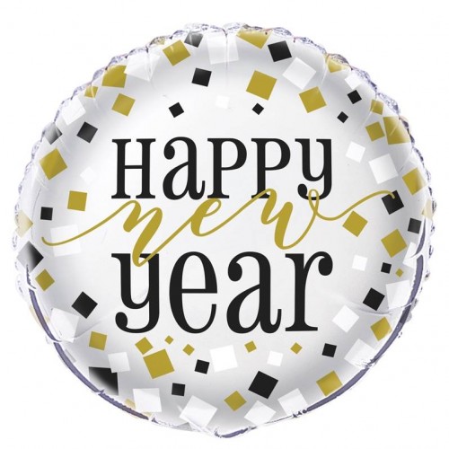 Happy New Year - 18" Foil Balloon - Flat 12 (Unpackaged)